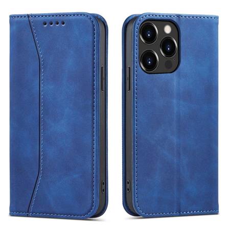 Magnet Fancy Case etui do iPhone 13 Pro pokrowiec portfel na karty kartę podstawka niebieski