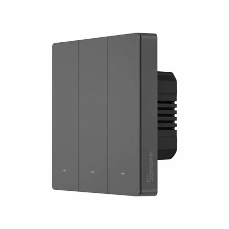 Sonoff inteligentny 3-kanałowy przełącznik ścienny WiFi czarny (M5-3C-86)