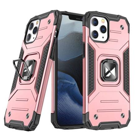 Wozinsky Ring Armor pancerne hybrydowe etui pokrowiec + magnetyczny uchwyt iPhone 13 Pro Max różowy